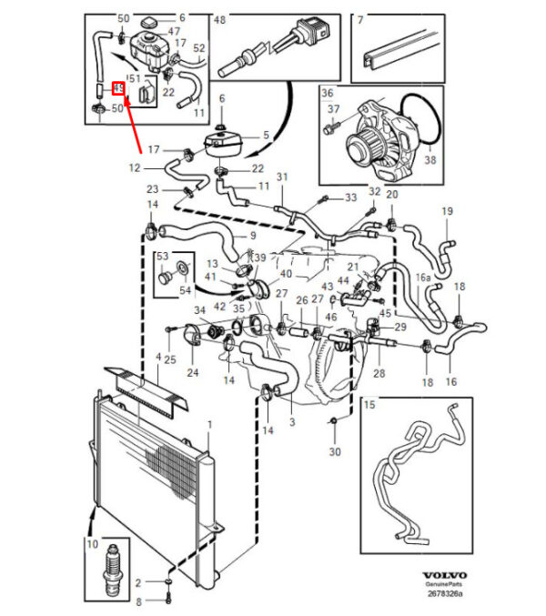 981376 - Volvo S80 MK1 Balancing Container Hose 981376 NEW REAL