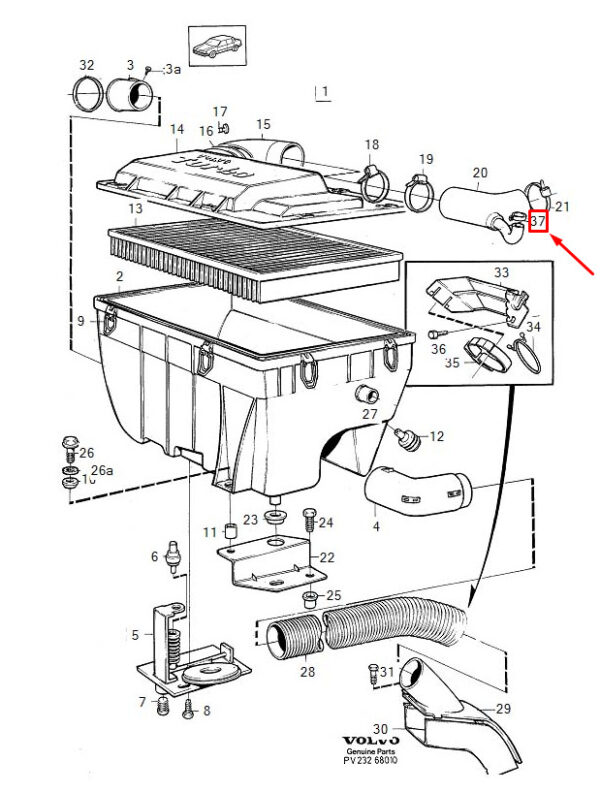 988026 - VOLVO S70 LS Hose Clamp 988026 NEW GENUINE