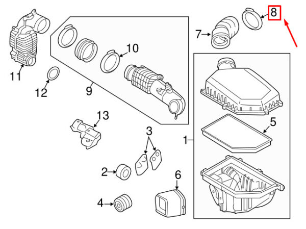 988034 - Volvo XC70 MK2 air hose clamp 988034 NEW ORIGINAL