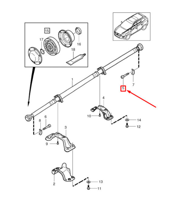 988143 - Volvo XC90 MK1 Propeller Shaft Screw 988143 NEW REAL