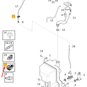 999525 - Volvo XC40 front washer, wash hose holder 999525, new original