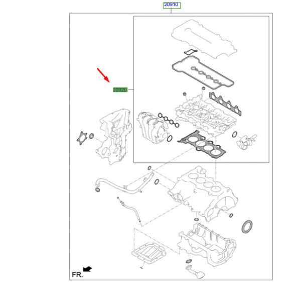 209202BU06 - Hyundai Kona MK1 OS Engine Overhaul Gasket Set Top 209202BU06, Original