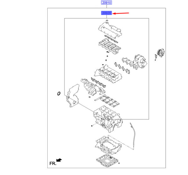 209202FU01 - Hyundai Santa Fe MK1 DM Engine Overhaul Top Gasket Set 209202FU01 NEW