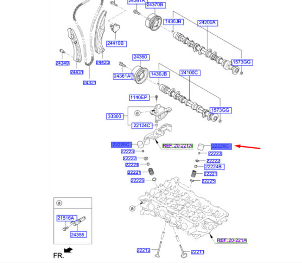 222262B306 - Hyundai Kona MK1 Valve Pestle 222262B306, Original Part