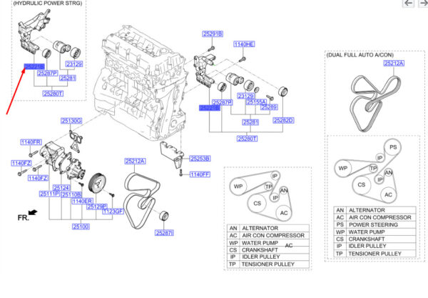 252512G110 - Hyundai Santa Fe MK3 DM Clamp Mount 252512G110 NEW ORIGINAL