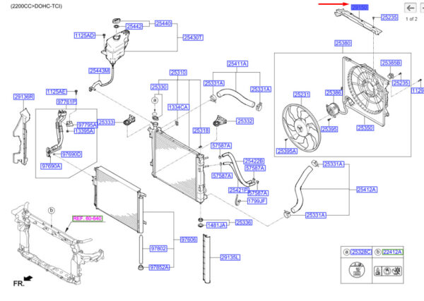 291502W000 - Hyundai Santa Fe MK3 DM Air Dam 291502W000 NEW ORIGINAL