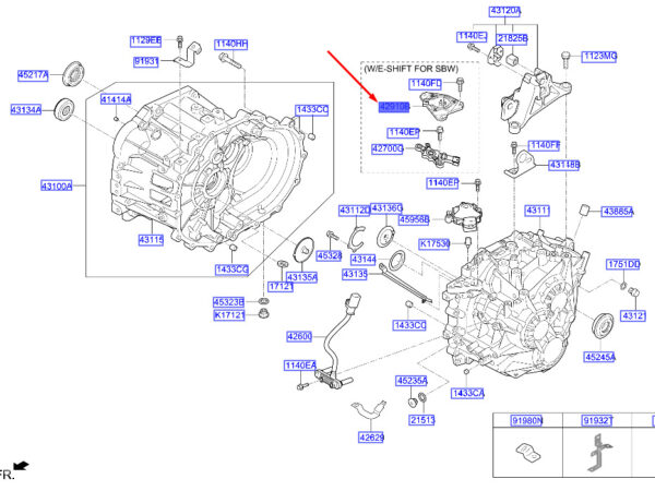 429102D000 - Hyundai Tucson NX4 MK4 Shift By Wire-Aktuatorbaugruppe 429102D000, Original