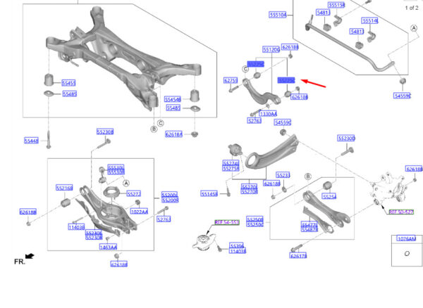 55138N9100 - Hyundai Tucson NX4 Rear Suspension Upper Handlebar Female 55138N9100 NEW