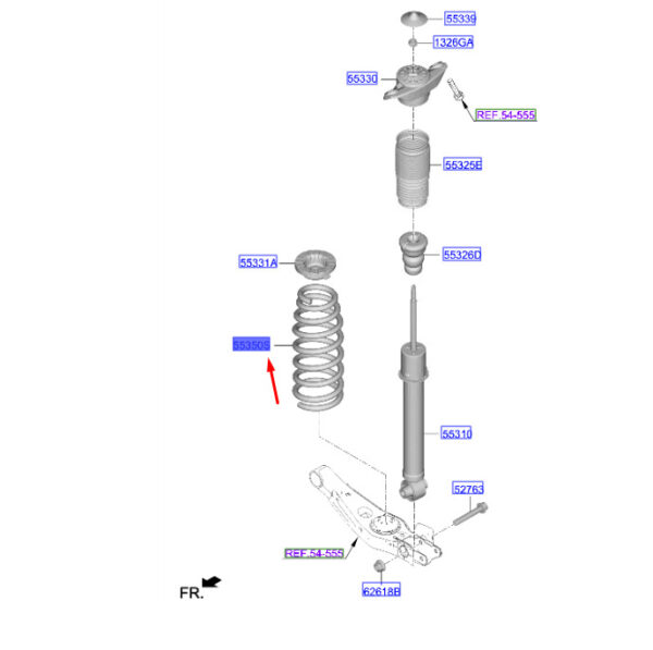 55330N7CC0 - Hyundai Tucson NX4 MK4 Rear Coil Spring 55330N7CC0, Genuine