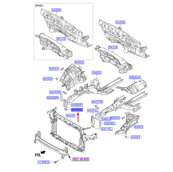 641252W000 - Hyundai Santa Fe MK3 Front Lower Right Gain 641252W000 NEW ORIGINAL