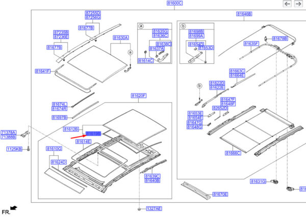 816192W000 - Hyundai Santa Fe MK3 DM roof/rear window seal 816192W000, original part
