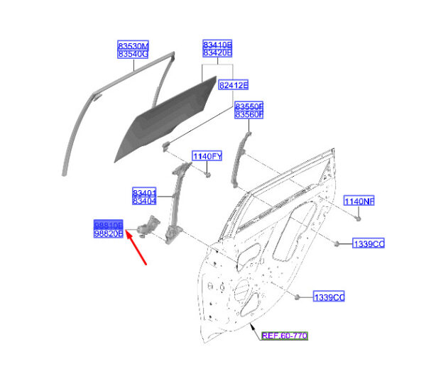 83450Q0000 - Hyundai i20 MK3 power window motor rear left 83450Q0000 NEW ORIGINAL