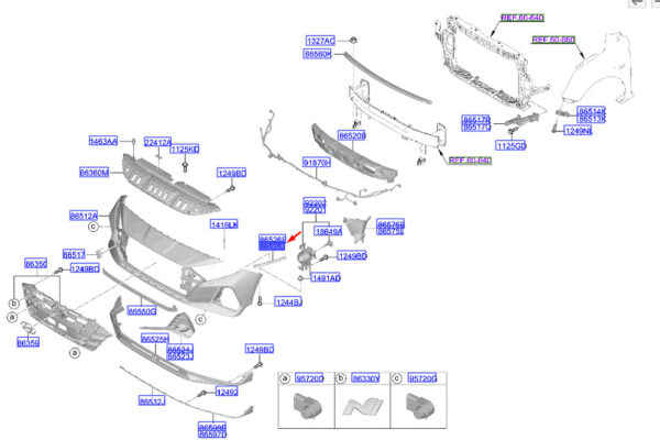 86525Q0000 - HYUNDAI i20 MK3 Front Left Bumper Upper Bracket 86525Q0000 NEW GENUINE