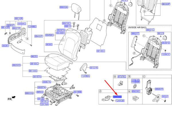 881932W100 - Hyundai Santa Fe MK3 DM limit switch for front seat adjustment 881932W100 part