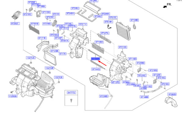 97148M0000 - Hyundai Kona MK1 Heizung Fußtür Assy 97148M0000 NEU ORIGINAL