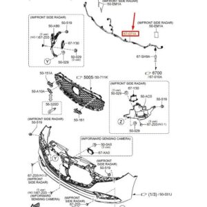 BCKB67A10 - MAZDA 3 Hatchback BP Front Bumper Wire Harness BCKB67A10 NEW GENUINE