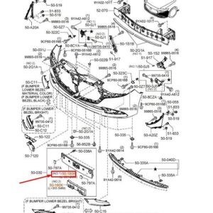 BCWB50171B - MAZDA 3 Hatchback BP Front Bumper License Plate Holder BCWB50171B NEW GENUINE