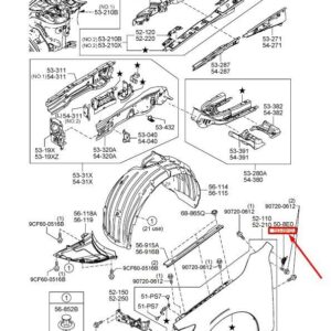 BDMT508C1A - MAZDA 3 Hatchback BP Left Fender Garnish BDMT508C1A NEW GENUINE