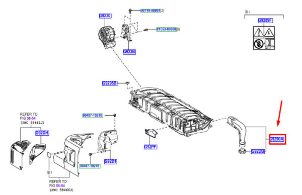 G929042010 - Toyota RAV 4V XA50 Hybrid Battery Hose G929042010, Original Part