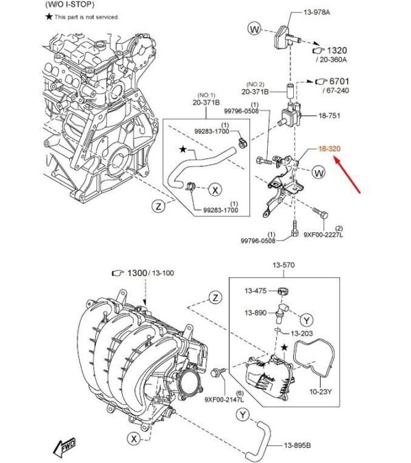 PYFA18282 - MAZDA CX-5 MK2 Purge Valve Bracket PYFA18282 NEW GENUINE